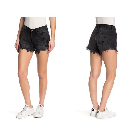 NWT BLANKNYC Black High Waist Distressed Shorts - Picture 1 of 10